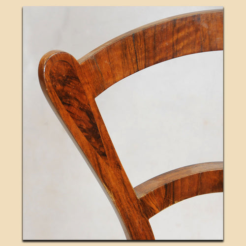 Biedermeier Polstzerstuhl Nr. 4555, Nussbaum massiv und furniert, Österreich um 1840