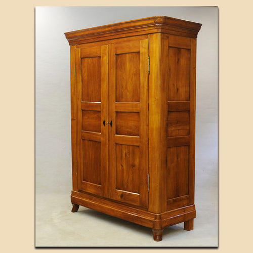 Biedermeier Schrank Nr. 4727, massiv Kirschbaum, süddeutsch um 1820