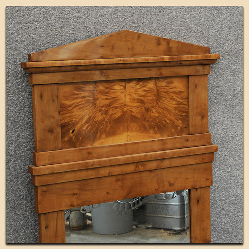 Nr. 4803 Biedermeier Spiegel, Birke furniert, süddeutsch um 1820
