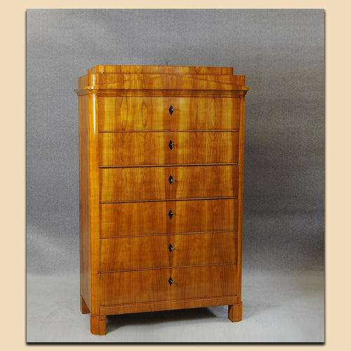 Nr. 4810 Biedermeier Chiffoniere (Herrenkommode), Kirschbaum furniert, süddeutsch um 1840