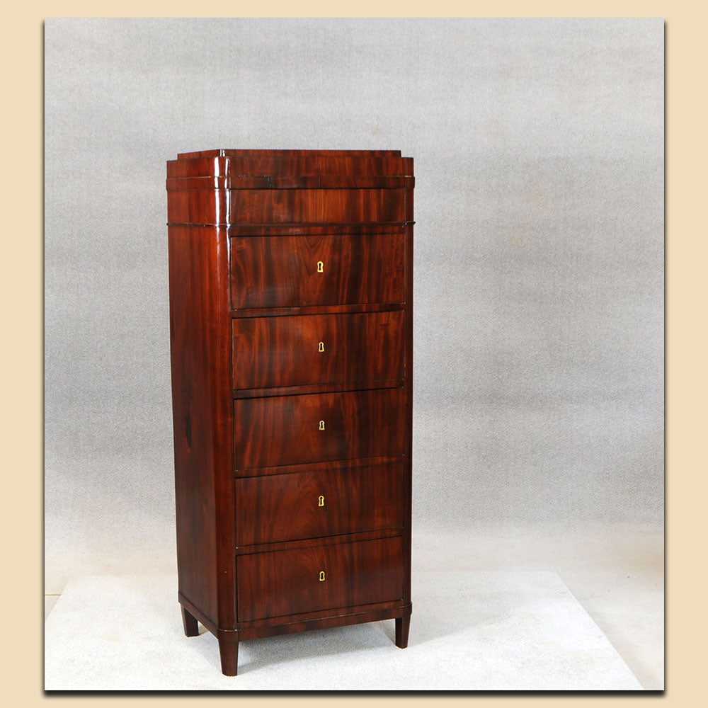 Nr. 4828 Chiffoniere, Biedermeier, Mahagoni furniert, norddeutsch um 1840