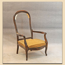 Laden Sie das Bild in den Galerie-Viewer, 4860 Voltaire Sessel, Louis Philippe, Nussbaum massiv, Schweiz um 1860 (Kopie)