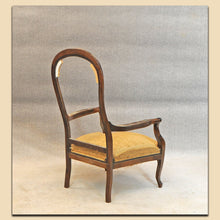 Laden Sie das Bild in den Galerie-Viewer, 4860 Voltaire Sessel, Louis Philippe, Nussbaum massiv, Schweiz um 1860 (Kopie)