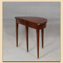 Laden Sie das Bild in den Galerie-Viewer, Nr. 4901 Demilune Tisch, Biedermeier, Mahagoni massiv, Norddeutsch um 1820