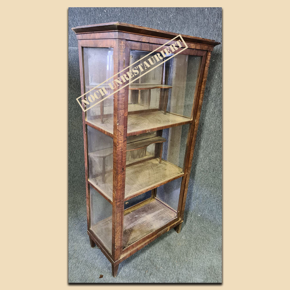 Biedermeier Vitrine Nr. 4500, Nussbaum furniert, Österreich um 1820